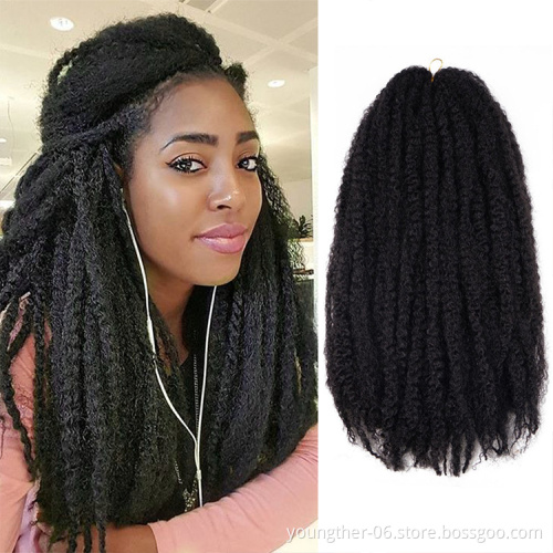 100g 18 Inch Folded 20 Strands Wholesale Long Crochet Afro Curl Marley Hair Kinky Synthetic Braid Braiding Hair